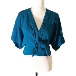 Anthropologie Floreat Raeka Tie Waist Kimono Top